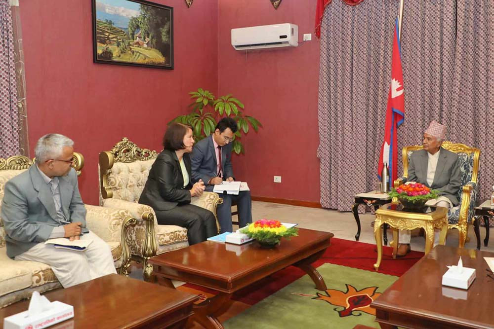 EU Ambassador Deprez pays farewell call on President Paudel